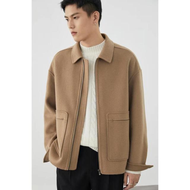 ハーフコート メンズ コートアウター メンズコート ショート丈コート カジュアルコート 無地コート ショート丈 ポケット付き 防寒 暖かい お兄系