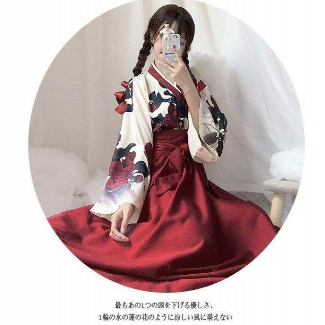 ハロウィン コスプレ 2点セット ウィッチ 仮装 衣装 巫女 魔女 女の子 かわいい 長袖 コスチューム コスプレ 魔法少女 可愛い 和服 和装 和風