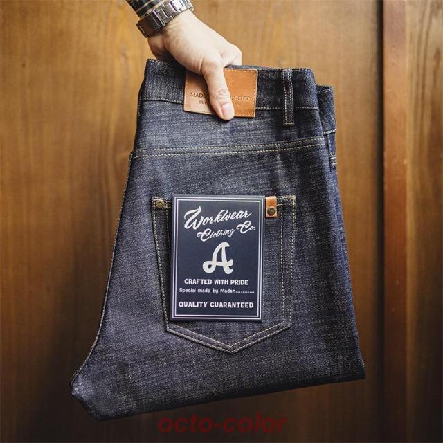 13.5oz DENIM デニム デニムパンツ メンズ ストレッチ ジーンズ 赤耳 ストレート ジーパン ヴィンテージ セルビッチ 大きいサイズ インディゴ Gパン ズボン