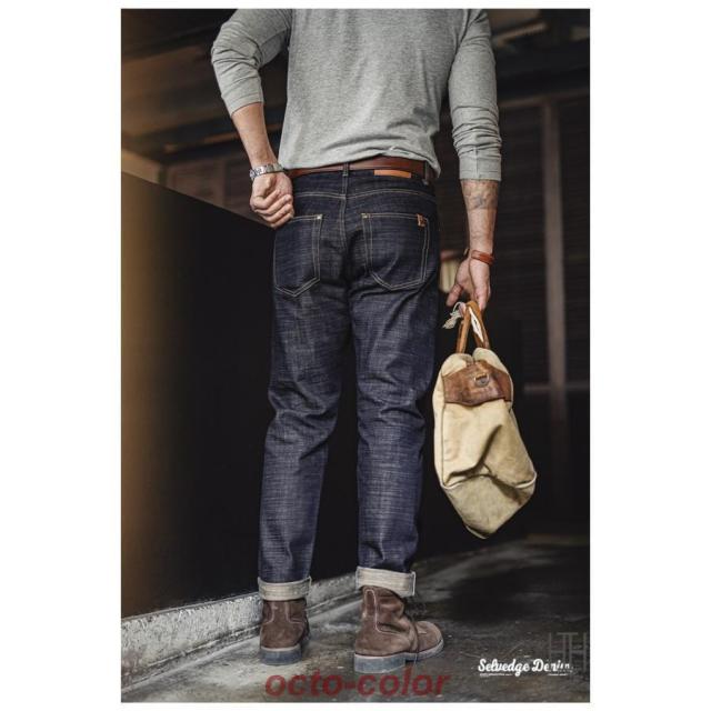 13.5oz DENIM デニム デニムパンツ メンズ ストレッチ ジーンズ 赤耳 ストレート ジーパン ヴィンテージ セルビッチ 大きいサイズ インディゴ Gパン ズボン