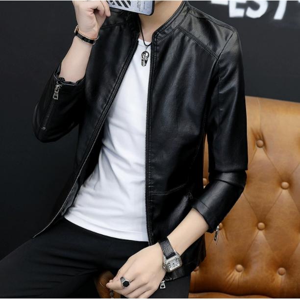 レザージャケット メンズ 立ち襟 バイクジャケット 春 夏 秋 革ジャケット PU ライダースジャケット フェイクレザージャケット アウター 3シーズン