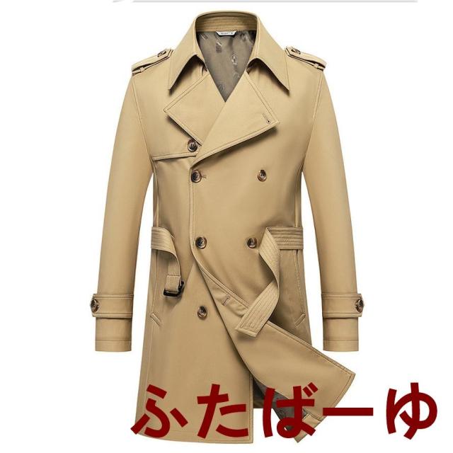 トレンチコート メンズ ロング スプリングコート スーツコート 高級 ビジネスコート ダブルトレンチコート 大きいサイズ おしゃれ 仕事 通勤_4
