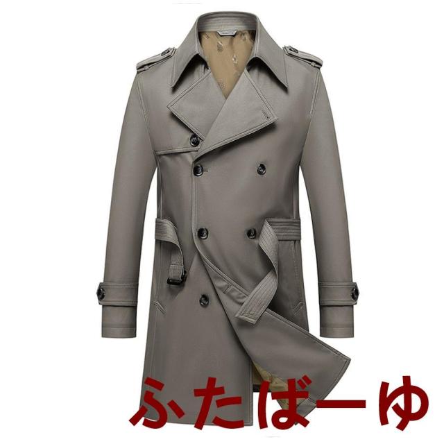 トレンチコート メンズ ロング スプリングコート スーツコート 高級 ビジネスコート ダブルトレンチコート 大きいサイズ おしゃれ 仕事 通勤_5