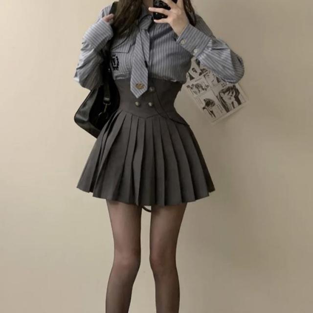 卒業式 制服 成人式 韓国 女の子 4点セット 入学式 中学生 スーツ ブレザー フォーマルスーツ 入学式スーツ 子供スーツ JK制服 女の子スーツ_3