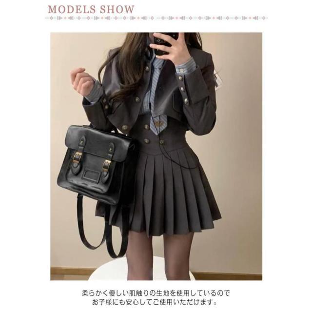 卒業式 制服 成人式 韓国 女の子 4点セット 入学式 中学生 スーツ ブレザー フォーマルスーツ 入学式スーツ 子供スーツ JK制服 女の子スーツ_6