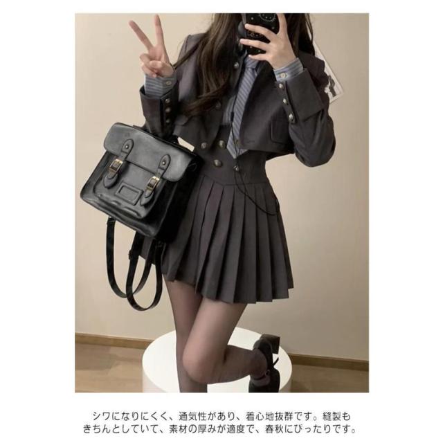 卒業式 制服 成人式 韓国 女の子 4点セット 入学式 中学生 スーツ ブレザー フォーマルスーツ 入学式スーツ 子供スーツ JK制服 女の子スーツ_8