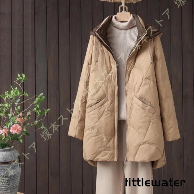 ダウンジャケット レディース ロングコート 冬服 軽量 ダウンコート ライトダウン コート カジュアル 膝丈 アウター ウルトラライトダウン 体型カバー 着痩せ