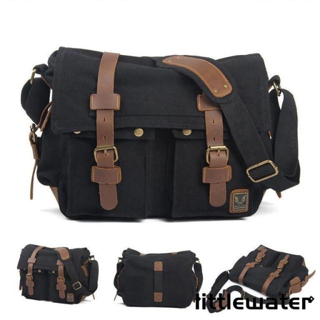 メッセンジャーバッグ キャンパス　　大きめ　鞄 メンズ　斜めがけ　ビジネス　帆布ショルダーバッグ　メンズ　多収納ポケット A4 通勤 通学2way