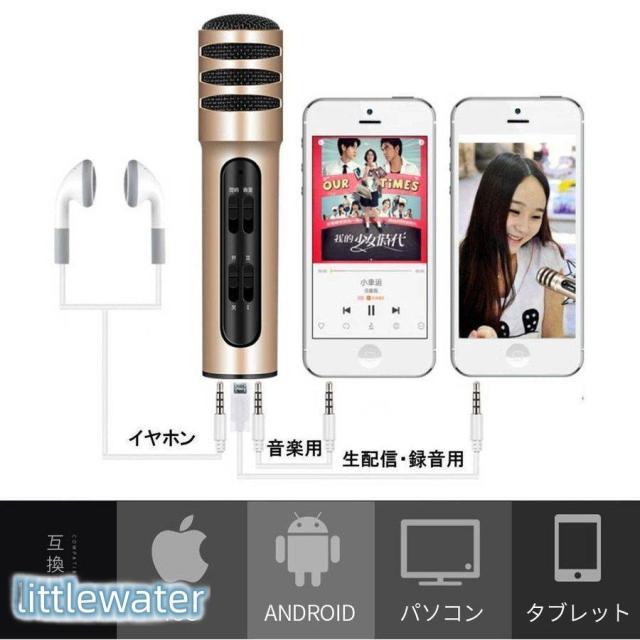 カラオケマイク 家庭用 練習用 高品質 一人 カラオケ 高音質 ノイズキャンセリング スマホ パソコンandroid iPhone対応_3