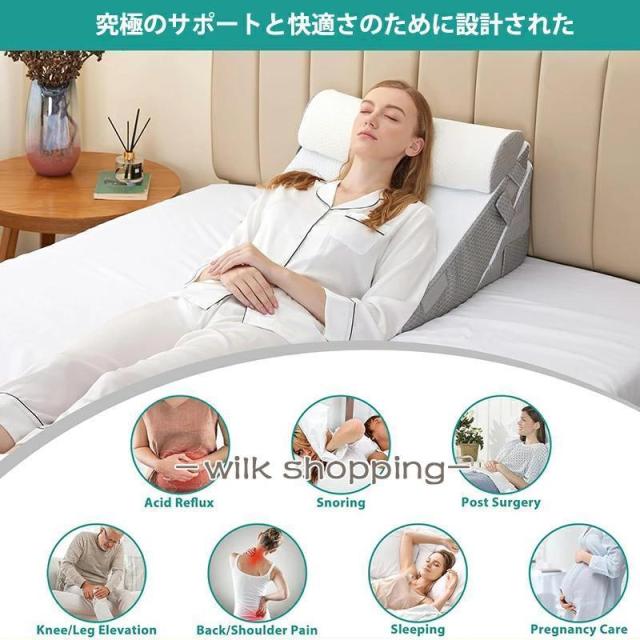 三角クッション 高反発 背もたれクッション 多機能クッション 介護 ベッド 三角枕 ソファー 腰枕 ベッド用 リラックスクッション 傾斜 テレビ 洗えるカバ_10