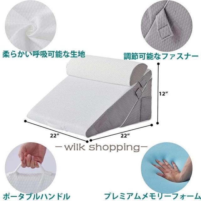三角クッション 高反発 背もたれクッション 多機能クッション 介護 ベッド 三角枕 ソファー 腰枕 ベッド用 リラックスクッション 傾斜 テレビ 洗えるカバ_6