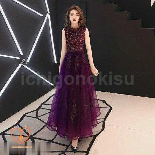 ロングドレス 演奏会 ロングドレス 母親 結婚式ワンピース ドレス 大人 ピアノ 発表会 パープル 発表会 ドレス 大人 パーティードレス 二次会 結婚式 発表会_2