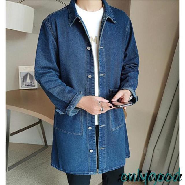 トレンチコート メンズ デニム ロングコート スプリングコート Ｐコート デニムトレンチコート アウター 通勤 春服 コート