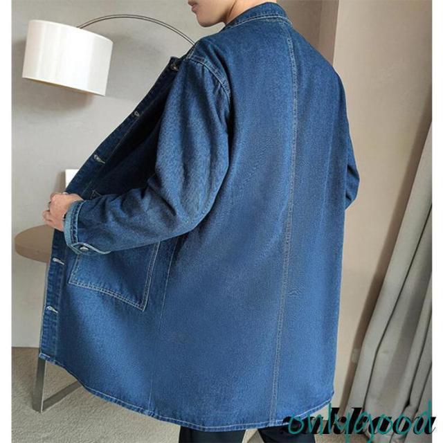 トレンチコート メンズ デニム ロングコート スプリングコート Ｐコート デニムトレンチコート アウター 通勤 春服 コート_3
