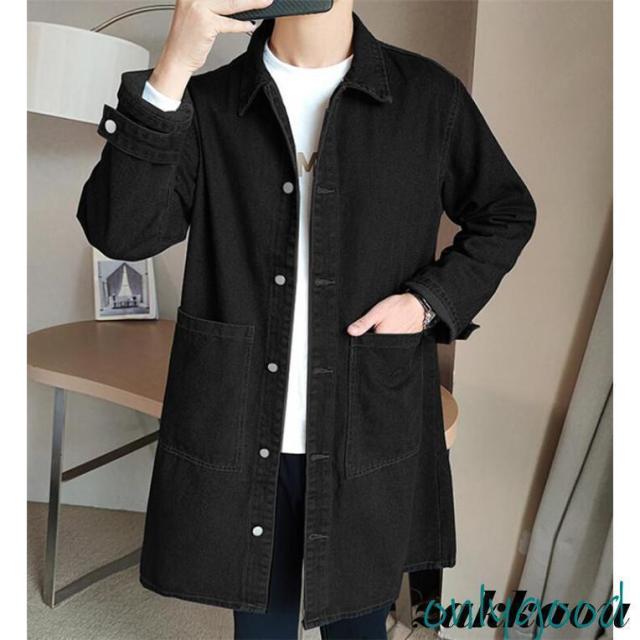 トレンチコート メンズ デニム ロングコート スプリングコート Ｐコート デニムトレンチコート アウター 通勤 春服 コート_5