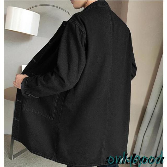 トレンチコート メンズ デニム ロングコート スプリングコート Ｐコート デニムトレンチコート アウター 通勤 春服 コート_8
