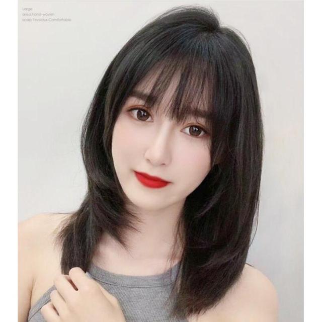 自然な人毛100%フルウィッグ レディース人毛ウィッグ ボブ ショート セミロング 女性 用 かつら デイリー イメチェン ファッションウィッグ 耐熱