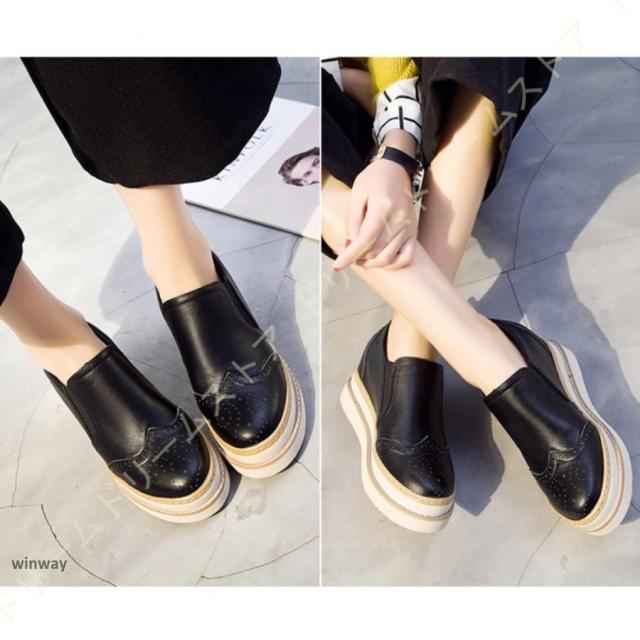 スニーカー スリッポン レディース 厚底 インソールスリッポン