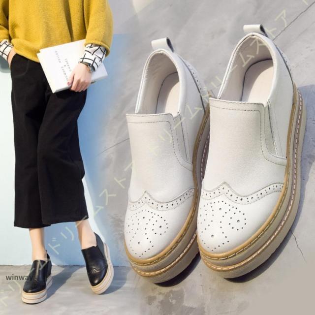 スニーカー スリッポン レディース 厚底 インソールスリッポン