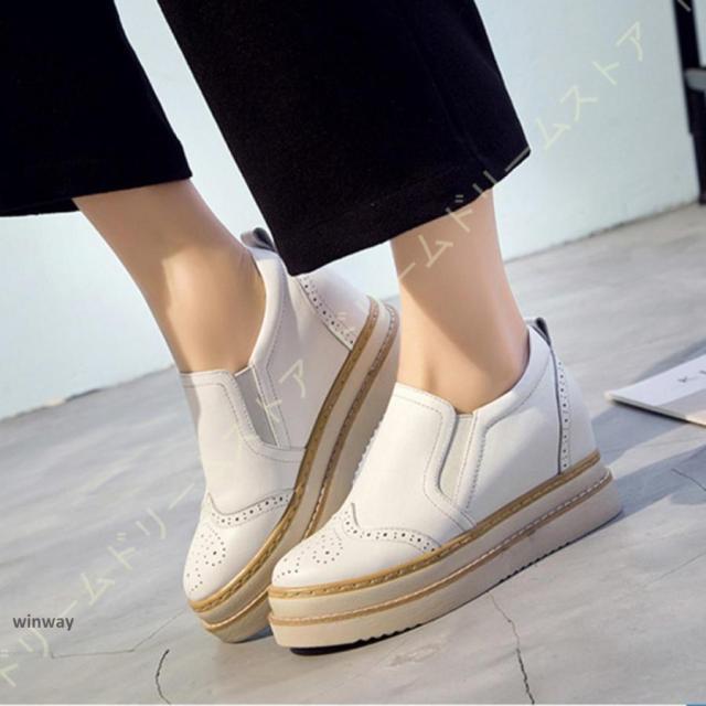 スニーカー スリッポン レディース 厚底 インソールスリッポン