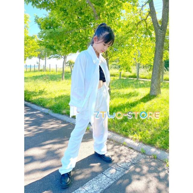ダンス衣装 セットアップ シャツ パンツ ジャズヒップホップ メンズ レディース キッズ ダンス衣装 K-POP 韓国 白 赤 青 黒 グレー 紫_10