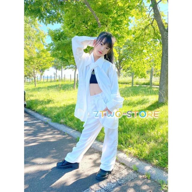 ダンス衣装 セットアップ シャツ パンツ ジャズヒップホップ メンズ レディース キッズ ダンス衣装 K-POP 韓国 白 赤 青 黒 グレー 紫_11
