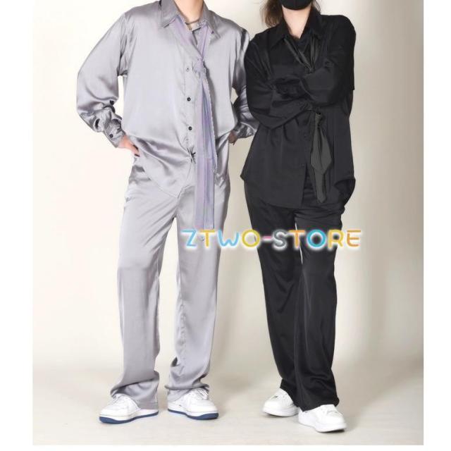 ダンス衣装 セットアップ シャツ パンツ ジャズヒップホップ メンズ レディース キッズ ダンス衣装 K-POP 韓国 白 赤 青 黒 グレー 紫_17