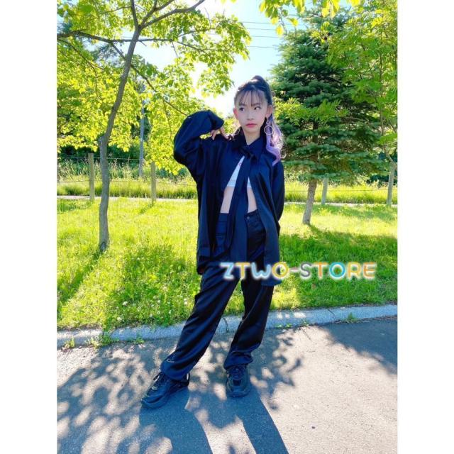 ダンス衣装 セットアップ シャツ パンツ ジャズヒップホップ メンズ レディース キッズ ダンス衣装 K-POP 韓国 白 赤 青 黒 グレー 紫_6