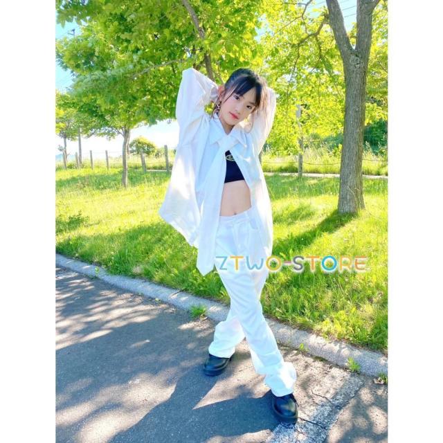 ダンス衣装 セットアップ シャツ パンツ ジャズヒップホップ メンズ レディース キッズ ダンス衣装 K-POP 韓国 白 赤 青 黒 グレー 紫_8