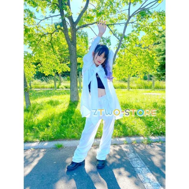 ダンス衣装 セットアップ シャツ パンツ ジャズヒップホップ メンズ レディース キッズ ダンス衣装 K-POP 韓国 白 赤 青 黒 グレー 紫_9