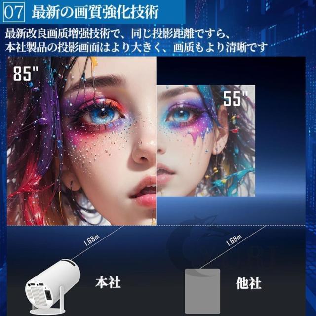 プロジェクター本体 家庭用 小型 4K対応 高輝度 自動台形補正 10000lm プロジェクター 5G WiFi6 Bluetooth5.2 短距離投影 HIFIスピーカー内蔵 Android TV 11.0_8