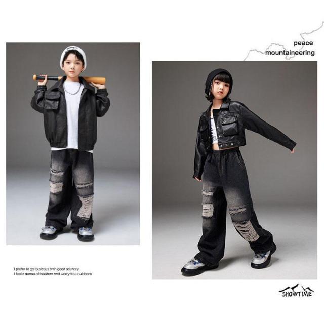 爆買】ヒップホップ キッズダンス衣装 韓国子供服 女の子 セットアップ