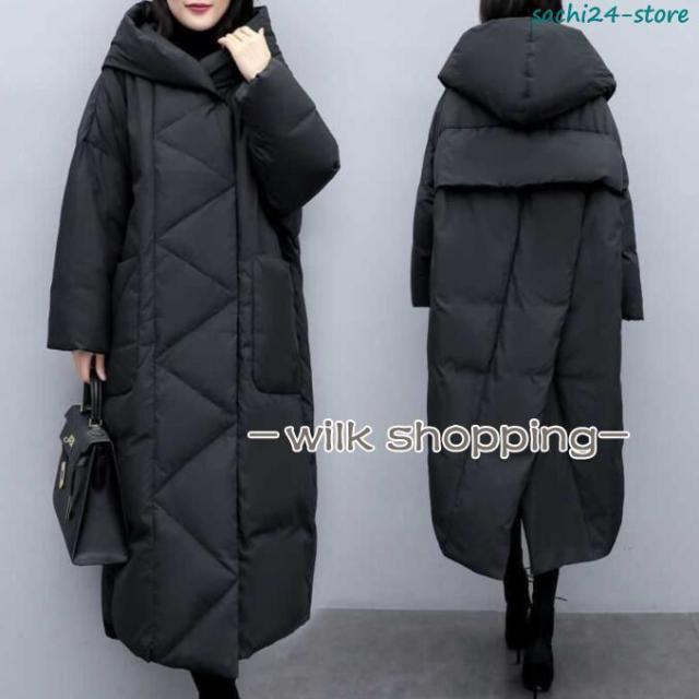 ダウンコート レディース ロング丈　膝下　軽量　フェイクダウン ダウンジャケット 超ロングダウンコート アウター　中綿コート　ゆったり　防寒着 60代 50代 40