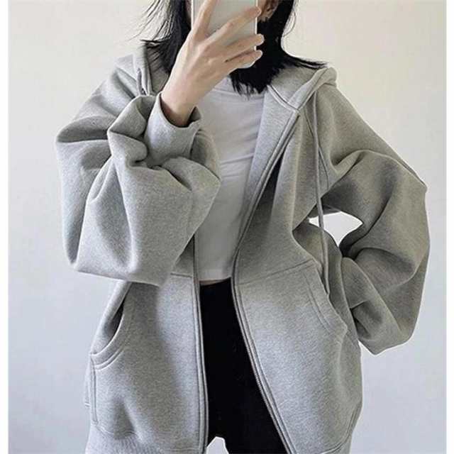 パーカー ジャケット レディース パーカー コート ゆったり 裏起毛 アウター トレーナー 無地 フード付き カジュアル 学院 長袖 トップス おしゃれ あったかの通販は