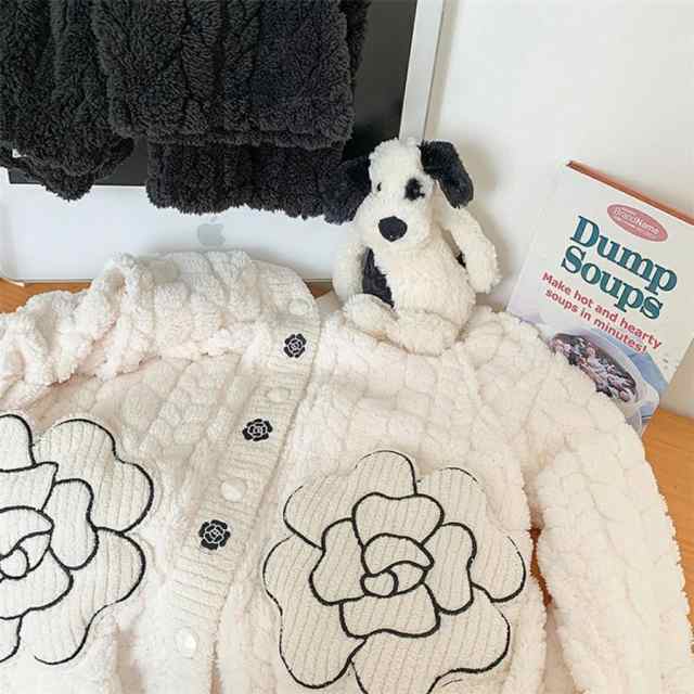 マタニティ パジャマ 冬 モコモコ 花形 vネック 柔らかい 長袖 マタニティ ルームウェア 授乳口 付き ウエスト調節 パジャマ 上下セット マタニティ パジャマ ギ