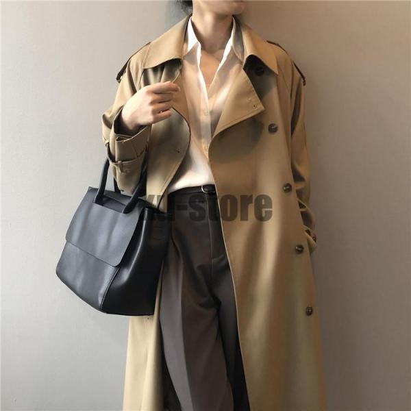 トレンチコート スプリングコート レディース 春 ロングコート 羽織り トレンチ アウター コート ロング丈 裏地付き デザイン ゆったり きれいめ スプリング