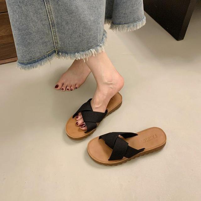 サンダル レディース カワイイ フラット サンダル クロスベルトサンダル レディース 靴 歩きやすい ローヒール 美脚靴 シューズ レディース サンダル スリッパ_10