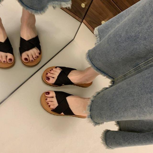 サンダル レディース カワイイ フラット サンダル クロスベルトサンダル レディース 靴 歩きやすい ローヒール 美脚靴 シューズ レディース サンダル スリッパ_11