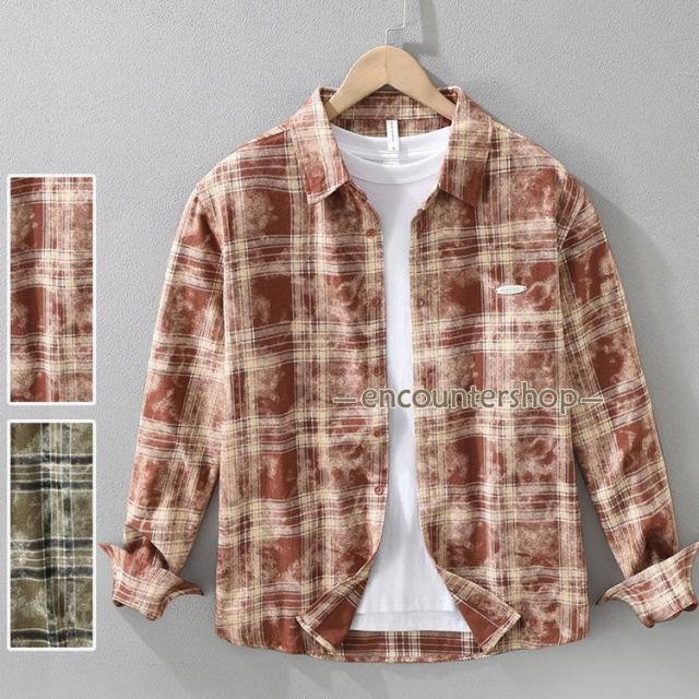 カジュアルシャツ メンズ 総柄 トップス きれいめ 100％綿 シャツ 長袖 春服 春物 2025 ファッション