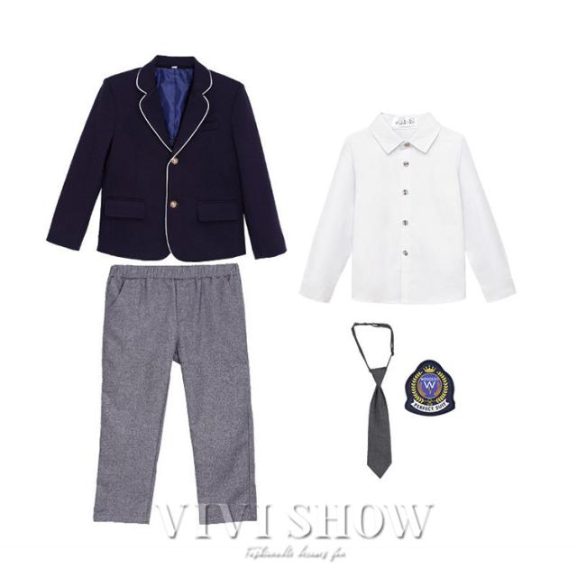 キッズ スーツ 女の子 男の子 子供スーツ 制服 セットアップ 5点セット 小学生 ジュニアスーツ お受験 発表会 卒園式 小学校 卒業式_2