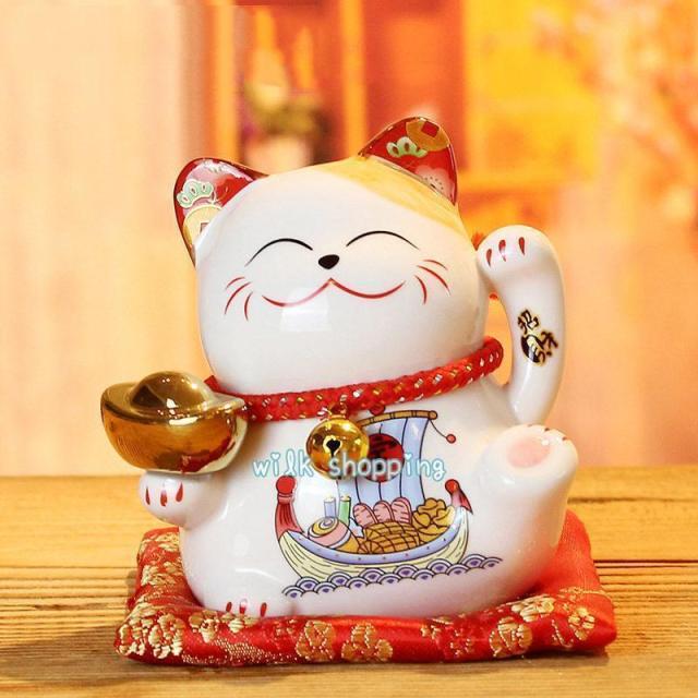 風水 招財猫 招き猫 風水 金運 猫 置物 風水インテリア 縁起物 玉 貔貅