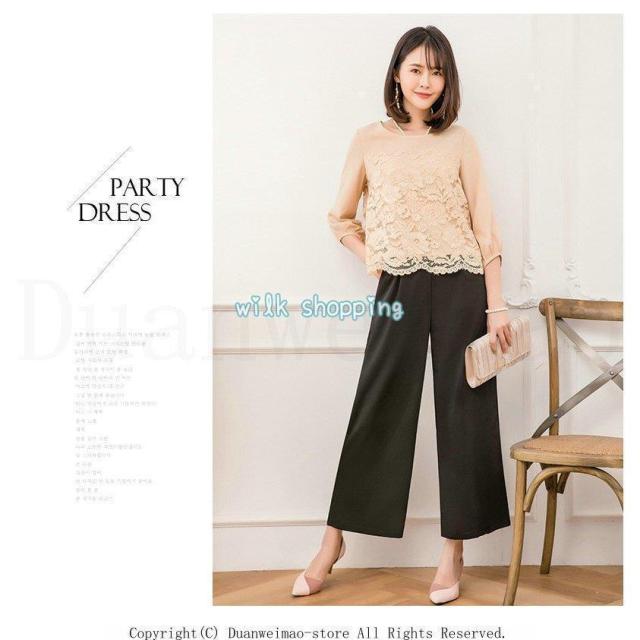 パンツドレス 結婚式 服装 パーティードレス セットアップ パンツスーツ フォーマルドレス 二次会 レース ツーピース 大きいサイズ 20代30代40代50代_11