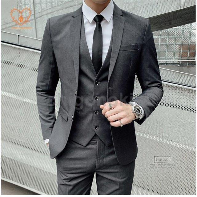 メンズスーツ スタイリッシュスーツ 3ピーススーツ 結婚式面接ビジネス紳士服 メンズスーツ スタイリッシュスーツ 3ピーススーツ結婚式面接ビジネス