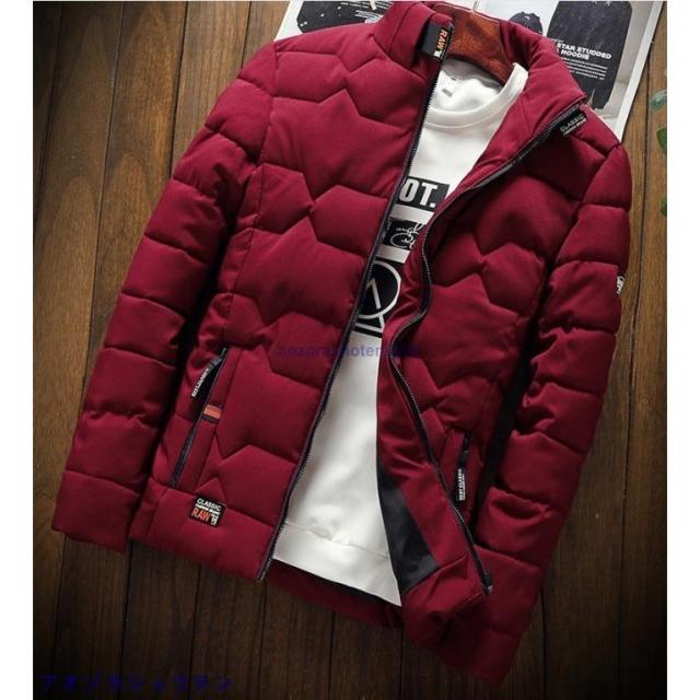 ダウンジャケット メンズ 中綿ジャケット フード付き ハイネック ブルゾン 冬アウター 無地 防風コート 防寒着 ジャケット ブルゾン アウター ダウンコート