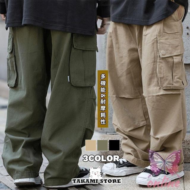 カーゴパンツ メンズ 大きいサイズ ミリタリー ワーク ウエストゴム リラックス イージーパンツ ワークパンツ チノパンツ