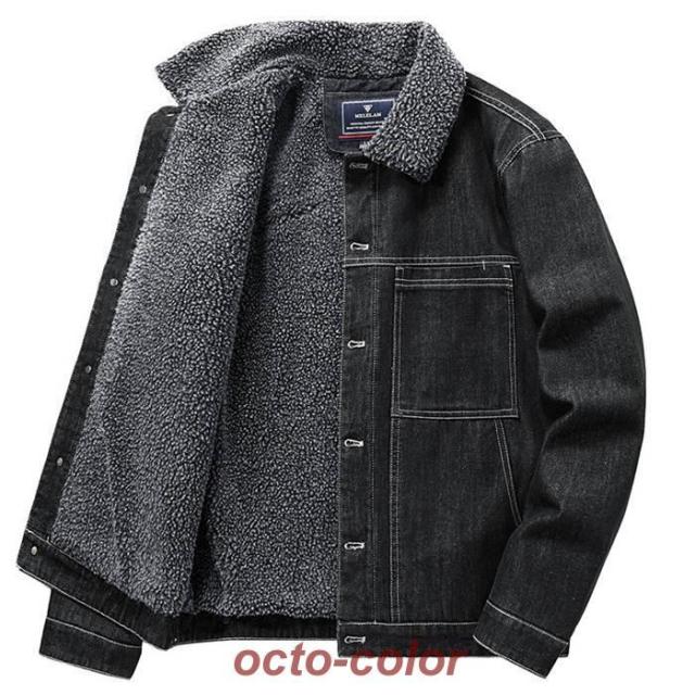 デニムジャケットメンズ ボアジャケット Gジャン 裏起毛 ウール 暖かい 上品 防寒 アウター 大きいサイズ かっこいい 通勤 通学 秋冬 おしゃれ
