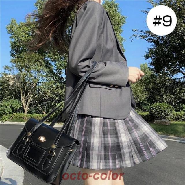 卒業式 スーツ 女の子 大きいサイズ 子供服 小学生 中学生 高校生 6点セット フォーマルスーツ チェック柄 スクールブレザー 卒業式服 卒服_10