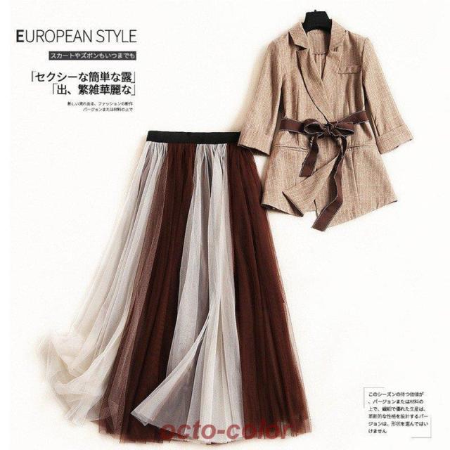 スーツ レディース スカートセット ストライプ 卒園式 七五三 発表会 セレモニー ママ 30代40代50代 2点セット 通勤 OL 結婚式 大人 上品