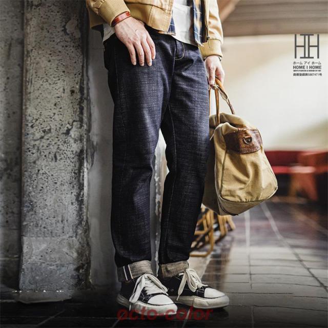 13.5oz DENIM デニム デニムパンツ メンズ ストレッチ ジーンズ 赤耳 ストレート ジーパン ヴィンテージ セルビッチ 大きいサイズ インディゴ Gパン ズボン