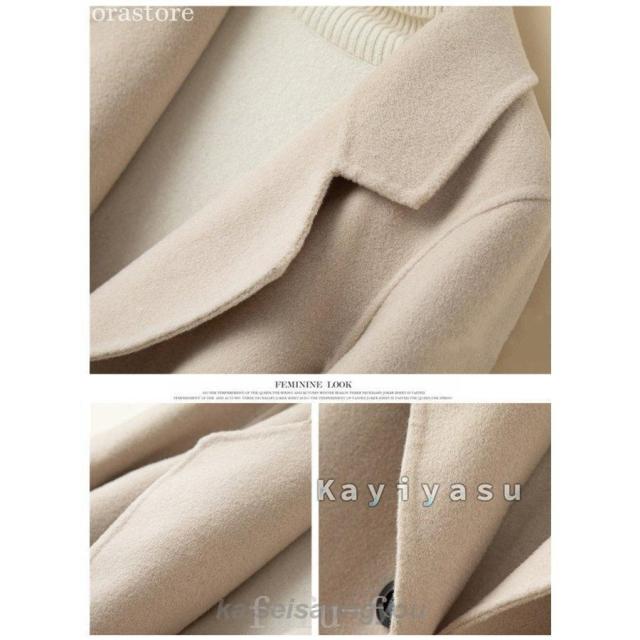 ウールジャケット レディース ウールコート リバーコート ダブルフェイス ラシャコート カシミヤ 洋服 アウター 冬 Pコート 通勤 OL エレガント_2